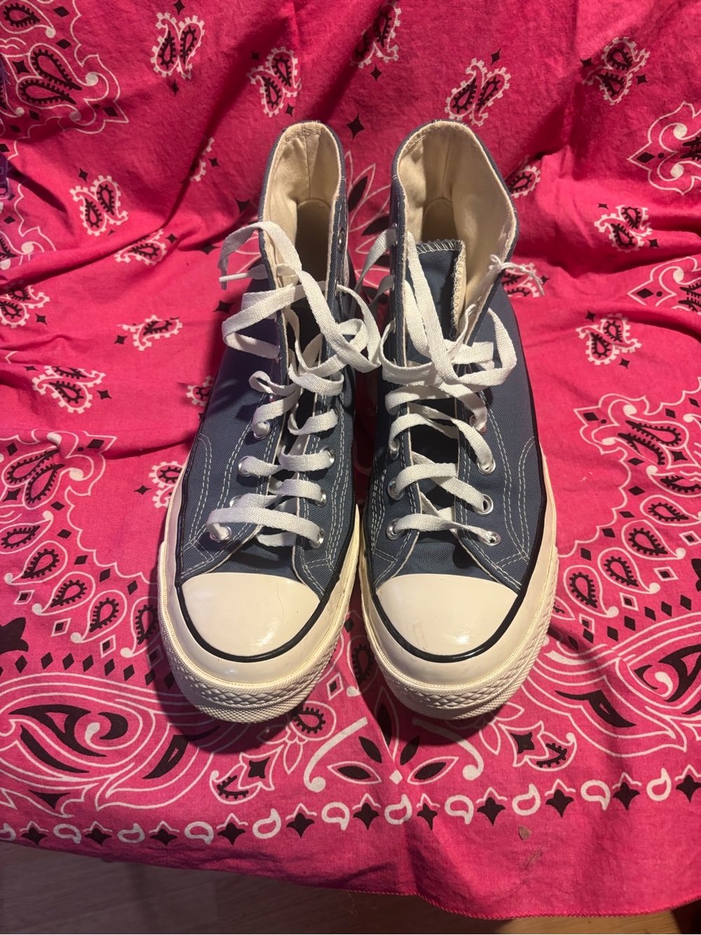 New no box converse hi-tops in slate blue women’s 10 men’s 8